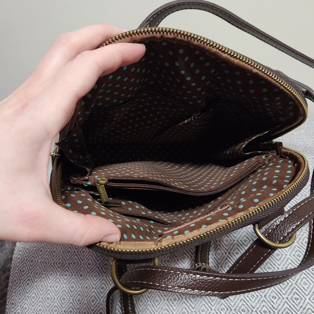 Chala Brown Butterfly Embroidered Women's Bag - Picture 3 of 3
